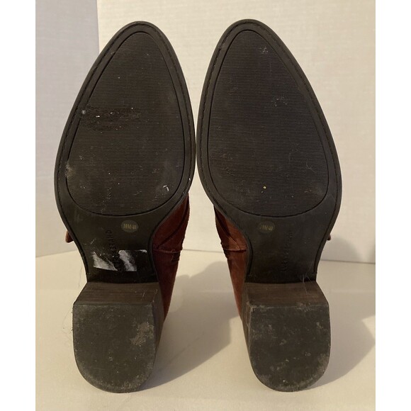 Lucky Brand Short Ankle Boots Brown Leather Zip Women Sz 10 M - Picture 6 of 8